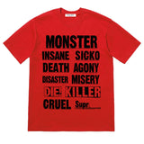 Men T-shirts 21FW Monster Tee Monster Alphabet Slogan Crew Neck Short Sleeve T-Shirt