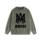 Amiri washed sweatshirt large simple logo printing washed distressed sweatshirt
