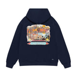 Amiri hoodie lake view oil painting printing