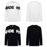 Men long sleeved shirt high street style street trendy easiest for matchletter design men's round neck