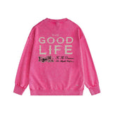 Amiri washed sweatshirt distressed text printing washed and distressed