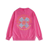 Amiri washed sweatshirt flower clusters printing washed and distressed