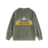 Amiri washed sweatshirt five-pointed star nameplate printing washed and distressed