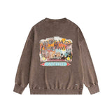 Amiri washed sweatshirt lake view oil painting printing washed and distressed