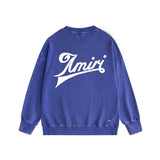 Amiri washed sweatshirt oblique letterprinting washed and distressed