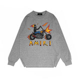 Amiri long sleeve shirts motorcycle skull printing