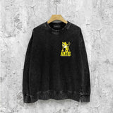 Amiri washed sweatshirt little tiger printing washed and distressed