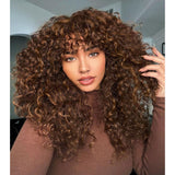 Women's Wigs Bangs Tight Curly Lace Part Wig