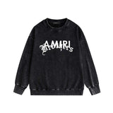 Amiri washed sweatshirt text cross print washed old