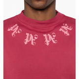 Palm Angels T Shirts Letter Painted Coconut Tree Print Short Sleeve T-Shirt
