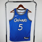 NBA Jerseys Season 19, Magic, Retro, Striped Blue No. 5, Class Cairo