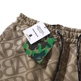 Shark Print Bape Shorts Ape Embroidery Label Casual Shorts Medium Pants Five-point Pants