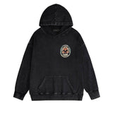 Amiri washed hoodie oil painting flying eagle distressed printing