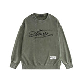 Amiri washed sweatshirt needle thread alphabet print washed old