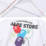 Bathing Ape T Shirt Summer Color Ape Man Colorful Short Sleeve T-Shirt