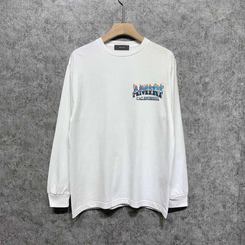 Amiri long sleeve shirts flame island printing