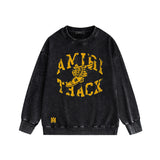 Amiri washed sweatshirt winged shoes printing washed and distressed
