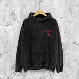 Amiri washed hoodie sanskrit printing distressed printing