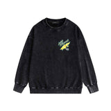 Amiri washed sweatshirt star point wings printing washed and distressed