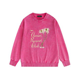 Amiri washed sweatshirt coconut tree bird print washed and old