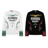 Men's long sleeve shirt - vintage streetwear style, unisex, unique artistic letter graphic design
