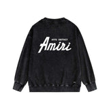 Amiri washed sweatshirt pure letter printing washed and distressed