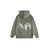 Amiri washed hoodie colorful overlapping letter printing