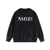 Amiri washed sweatshirt vine text printing washed and distressed
