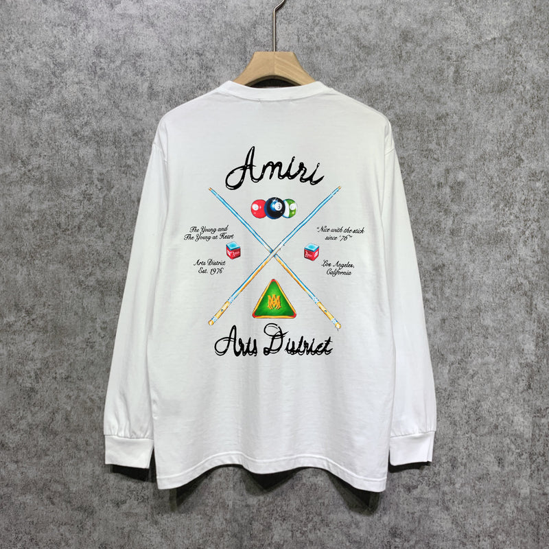 Amiri long sleeve shirts billiard cue printing