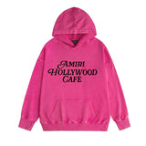 Amiri washed hoodie hollywood font distressed printing