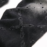 Mens Fashion Jeans Chain embroidery S8261#