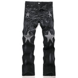Mens Fashion Jeans Star Rhinestones S3972#