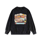 Amiri washed sweatshirt lake view oil painting printing washed and distressed