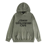 Amiri washed hoodie hollywood font distressed printing