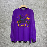 Amiri long sleeve shirts motorcycle skull printing