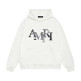Amiri hoodie gray gradient letterprinting