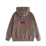 Amiri washed hoodie splattered colorful ring distressed printing