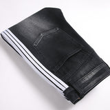Mens Fashion Jeans White stripes 5725#