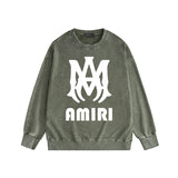Amiri washed sweatshirt large simple logo printing washed distressed sweatshirt