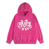 Amiri washed hoodie morning glory printing distressed printing