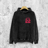 Amiri washed hoodie red letter bevel cut letter washed distressed printing