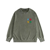 Amiri washed sweatshirt color block simple label set printing washed and distressed