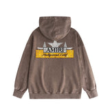 Amiri washed hoodie five-pointed star nameplate distressed printing