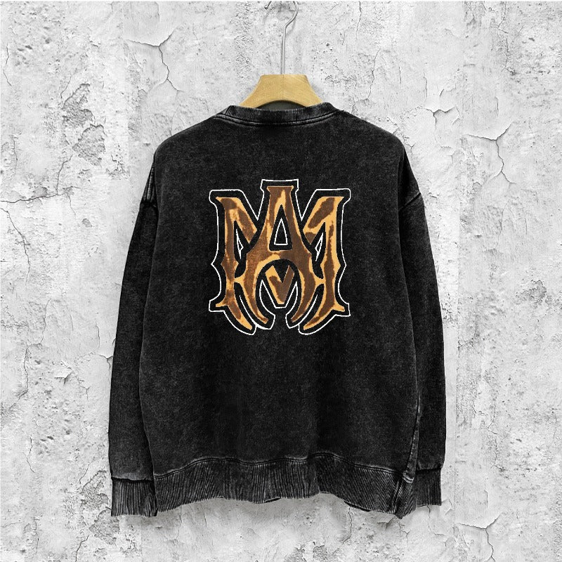 Amiri washed sweatshirt splashed paint bone print washed old