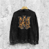 Amiri washed sweatshirt splashed paint bone print washed old