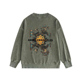 Amiri washed sweatshirt damaged oil painting printing washed and distressed