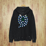 Amiri washed hoodie patchwork colorful snake washed distressed printing