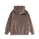 Amiri washed hoodie fat letter printing distressed printing