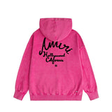 Amiri washed hoodie california hollywood letter washed distressed printing