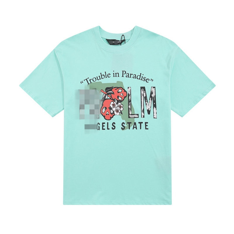 Palm Angels T Shirts Skull Letter Print Short Sleeve T-Shirt